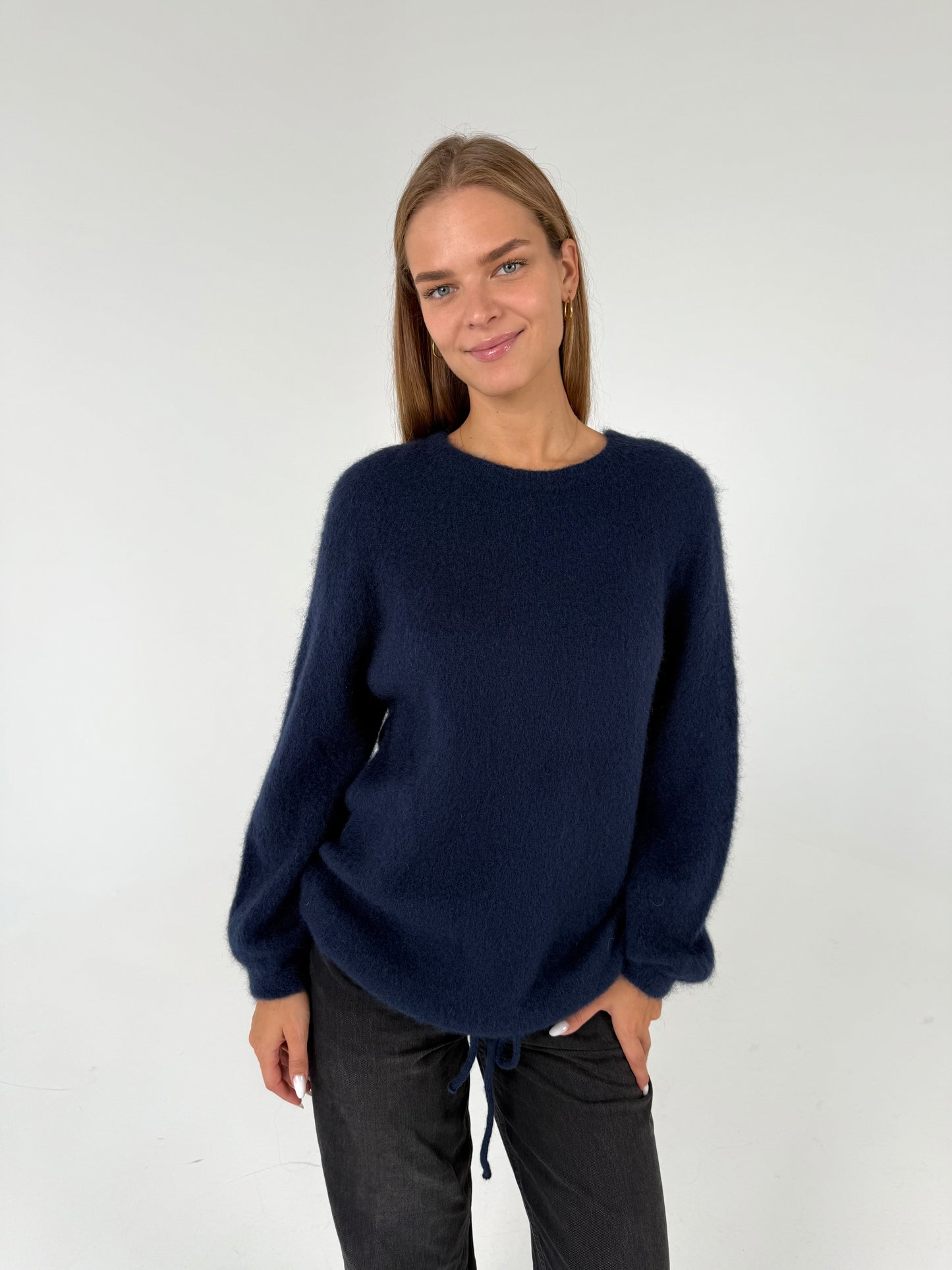 PLUS SIZE. Kid moheros megztukas. Mėlynas