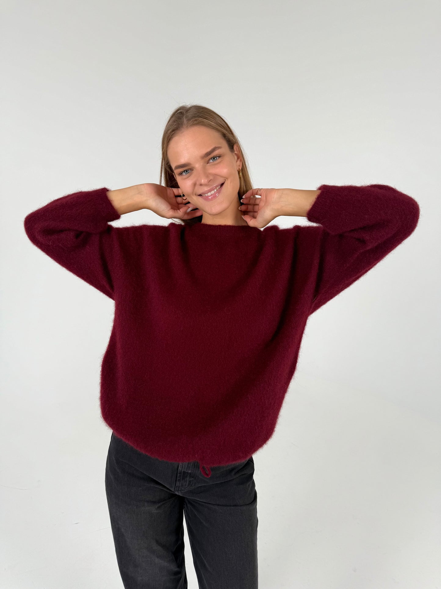 PLUS SIZE. Kid moheros megztukas. Bordo