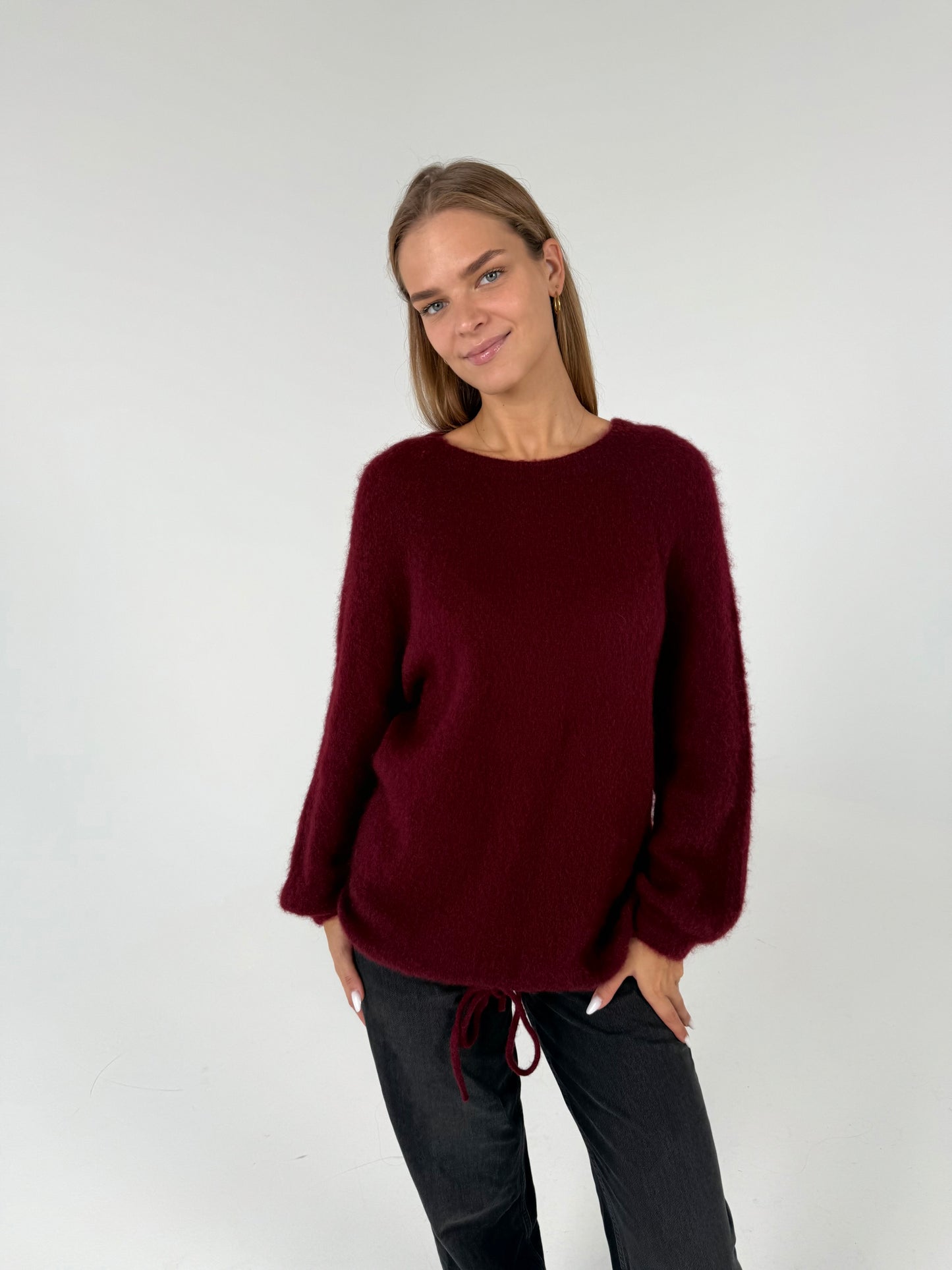 PLUS SIZE. Kid moheros megztukas. Bordo