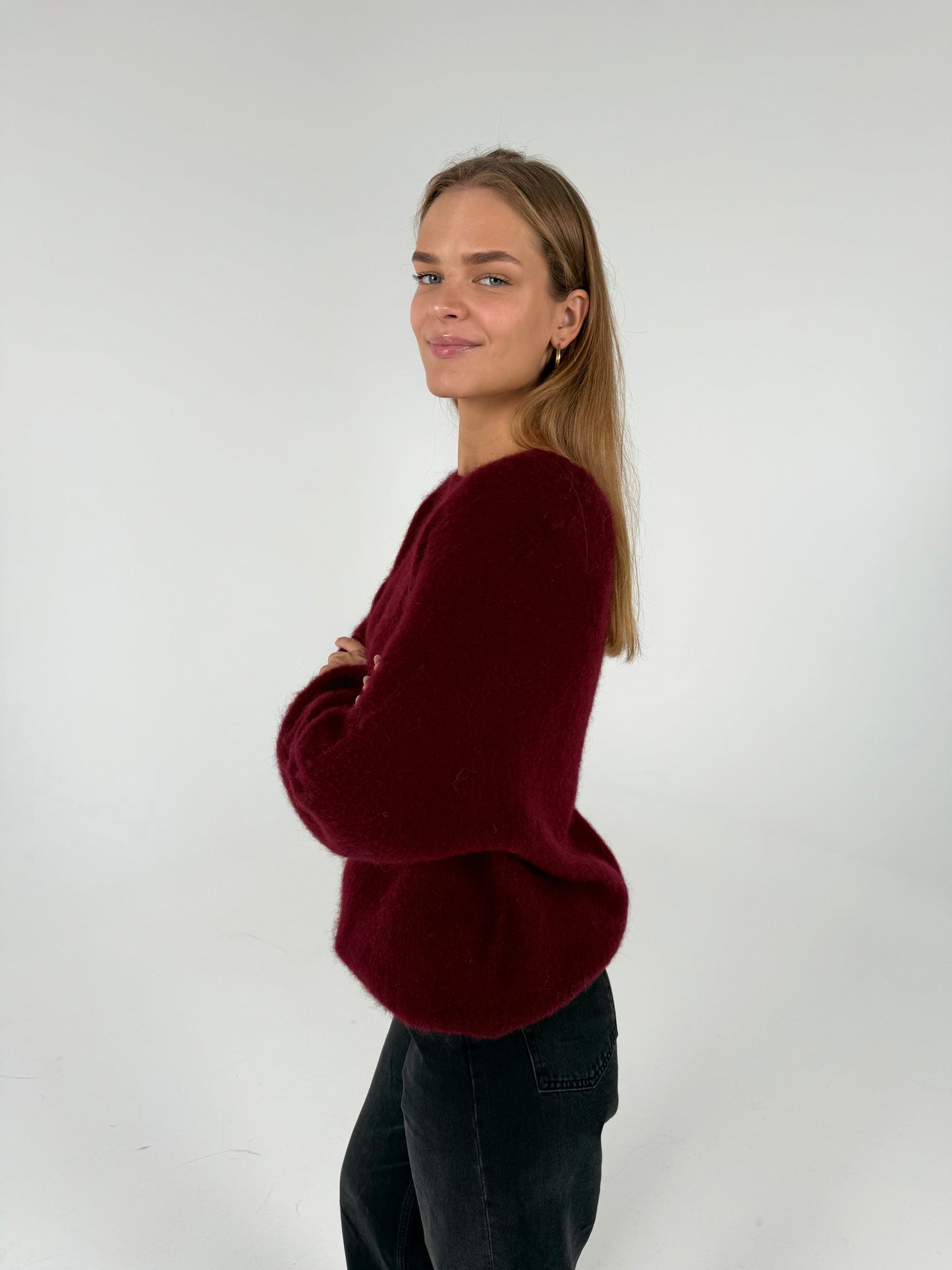 PLUS SIZE. Kid moheros megztukas. Bordo