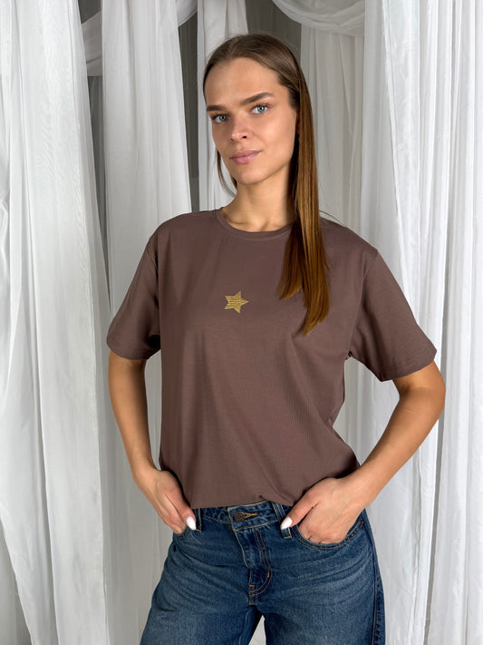 Marškinėliai R-ŽVAIGŽDĖ Gold