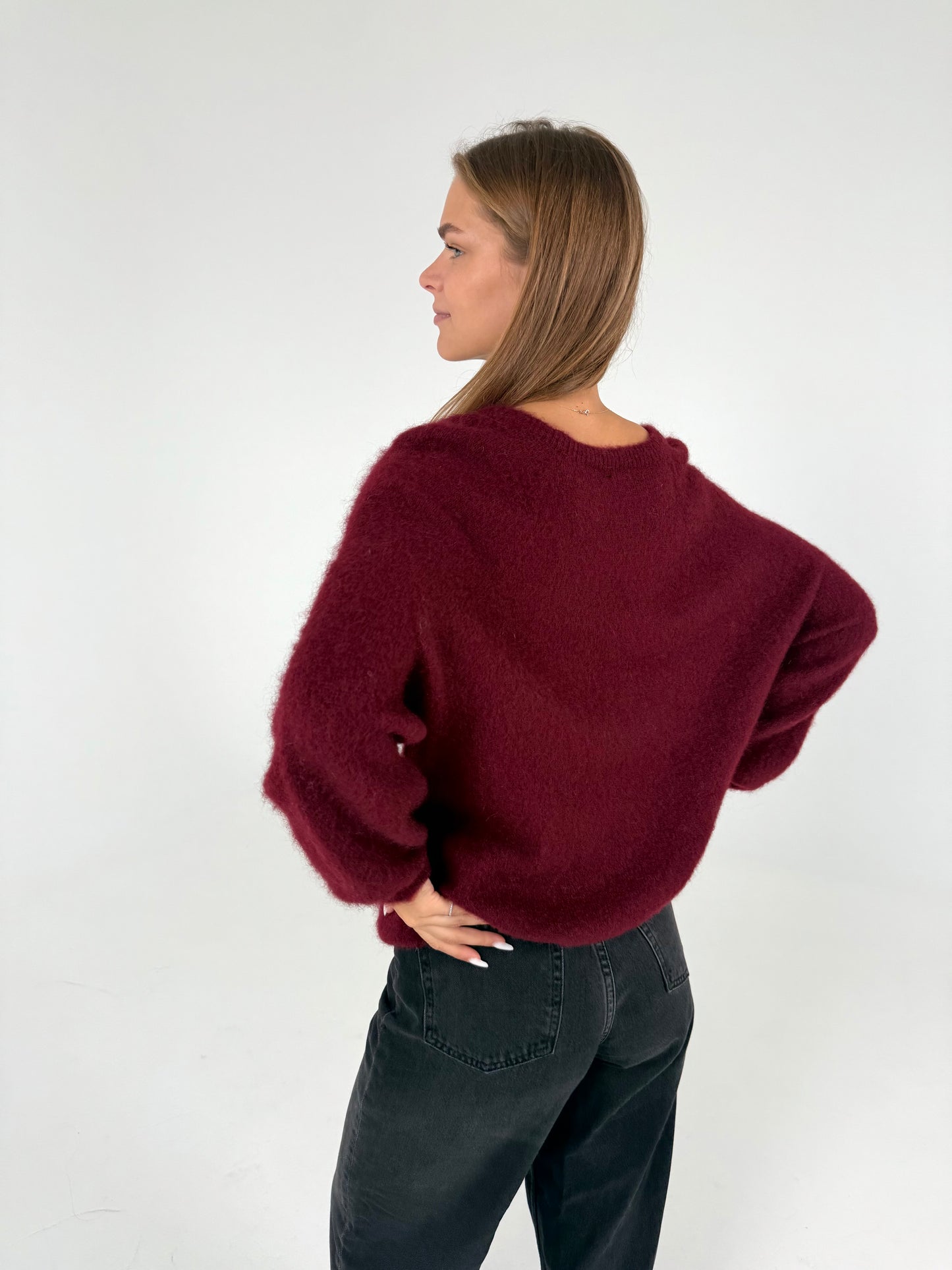 PLUS SIZE. Kid moheros megztukas. Bordo