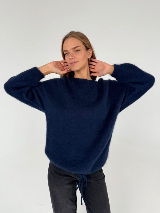 PLUS SIZE. Kid moheros megztukas. Mėlynas