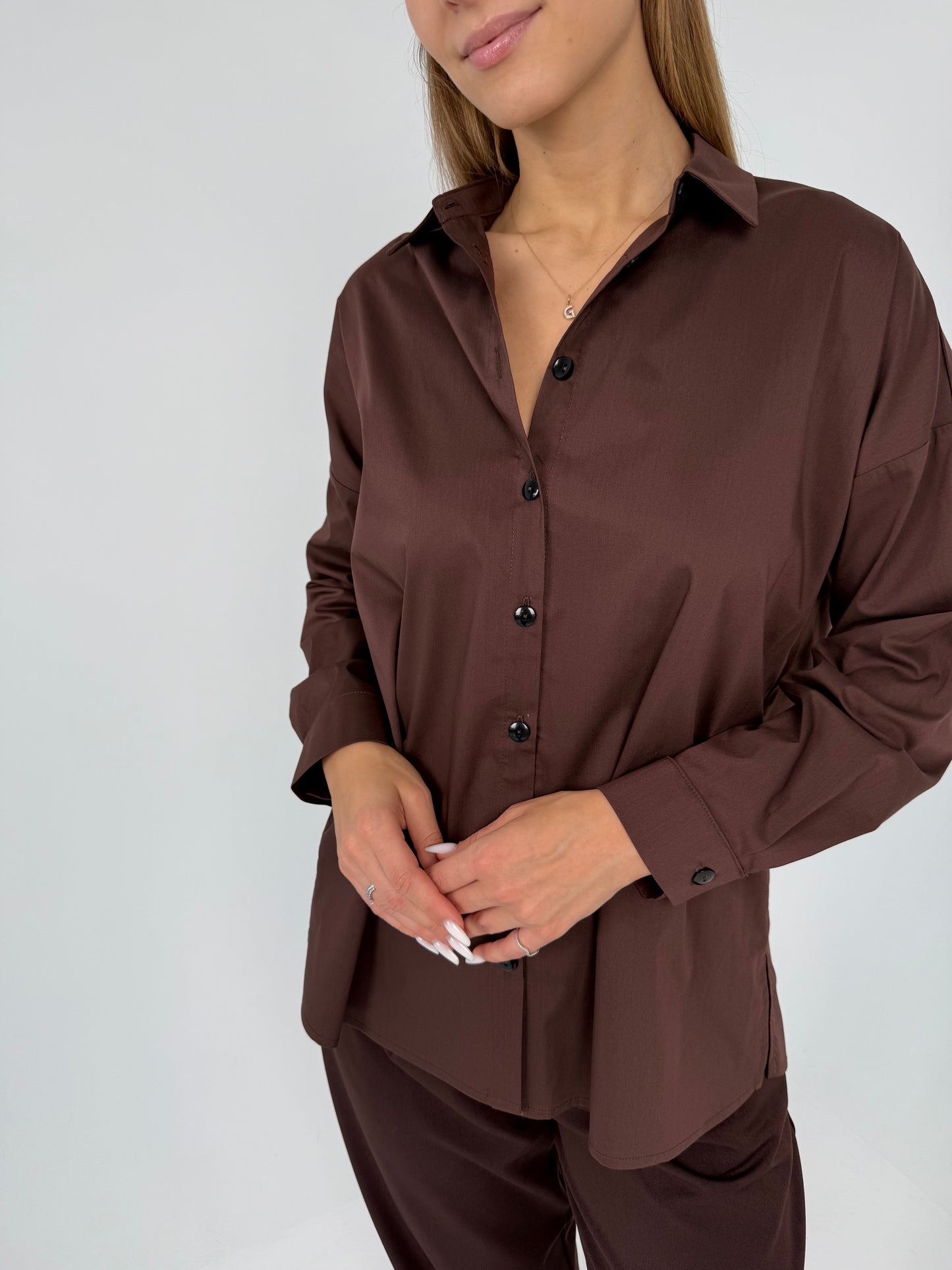 PREMIUM medvilniniai marškiniai. Šokoladas