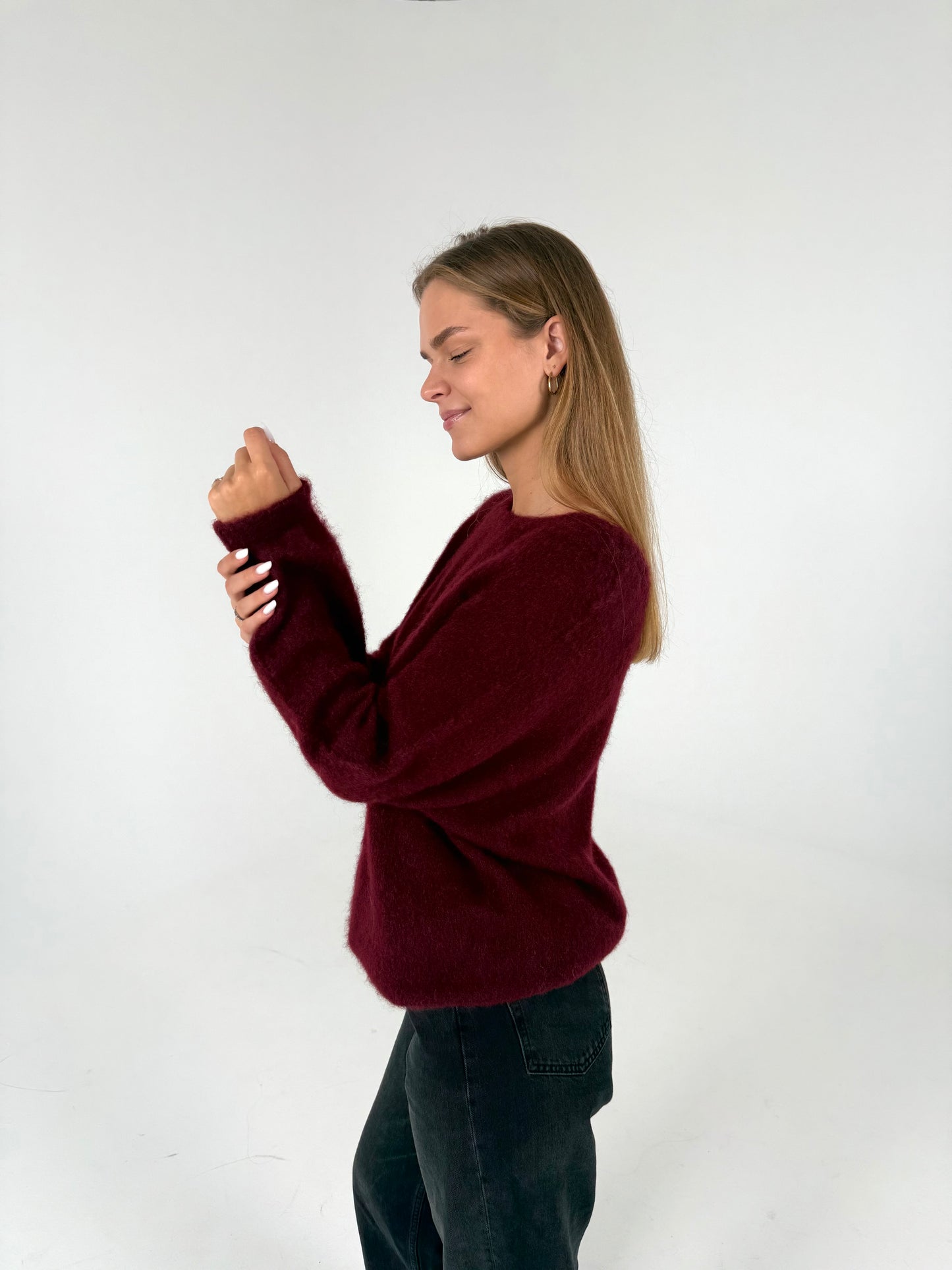 PLUS SIZE. Kid moheros megztukas. Bordo