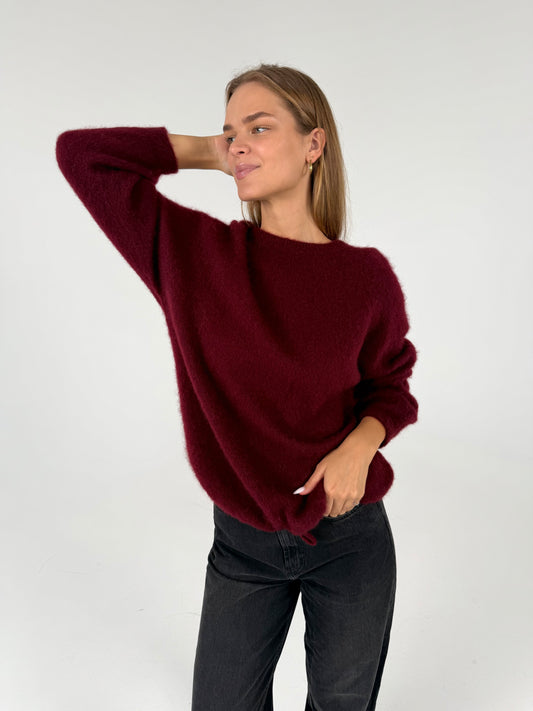 PLUS SIZE. Kid moheros megztukas. Bordo