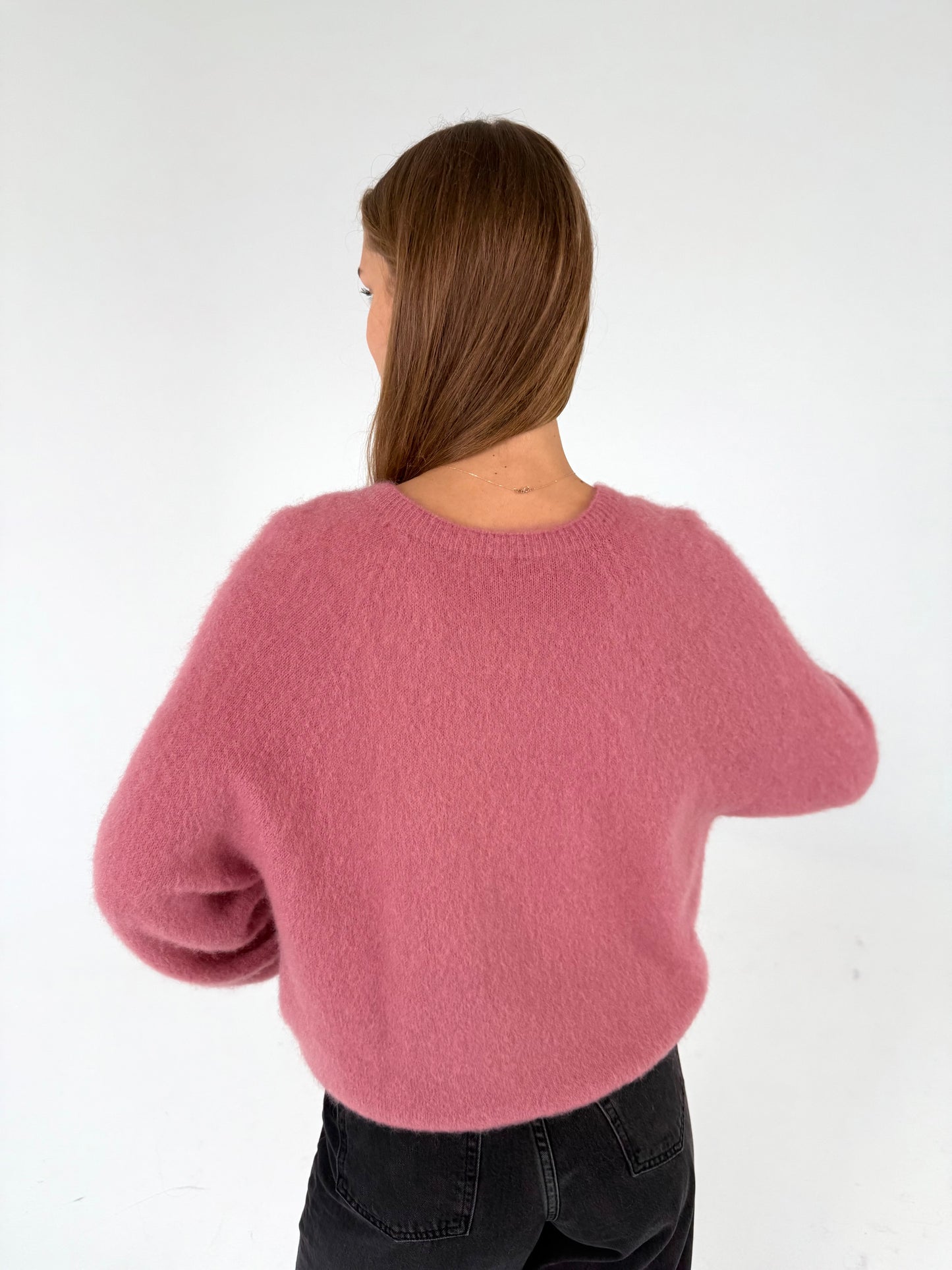 PLUS SIZE. Kid moheros megztukas. Rožinis