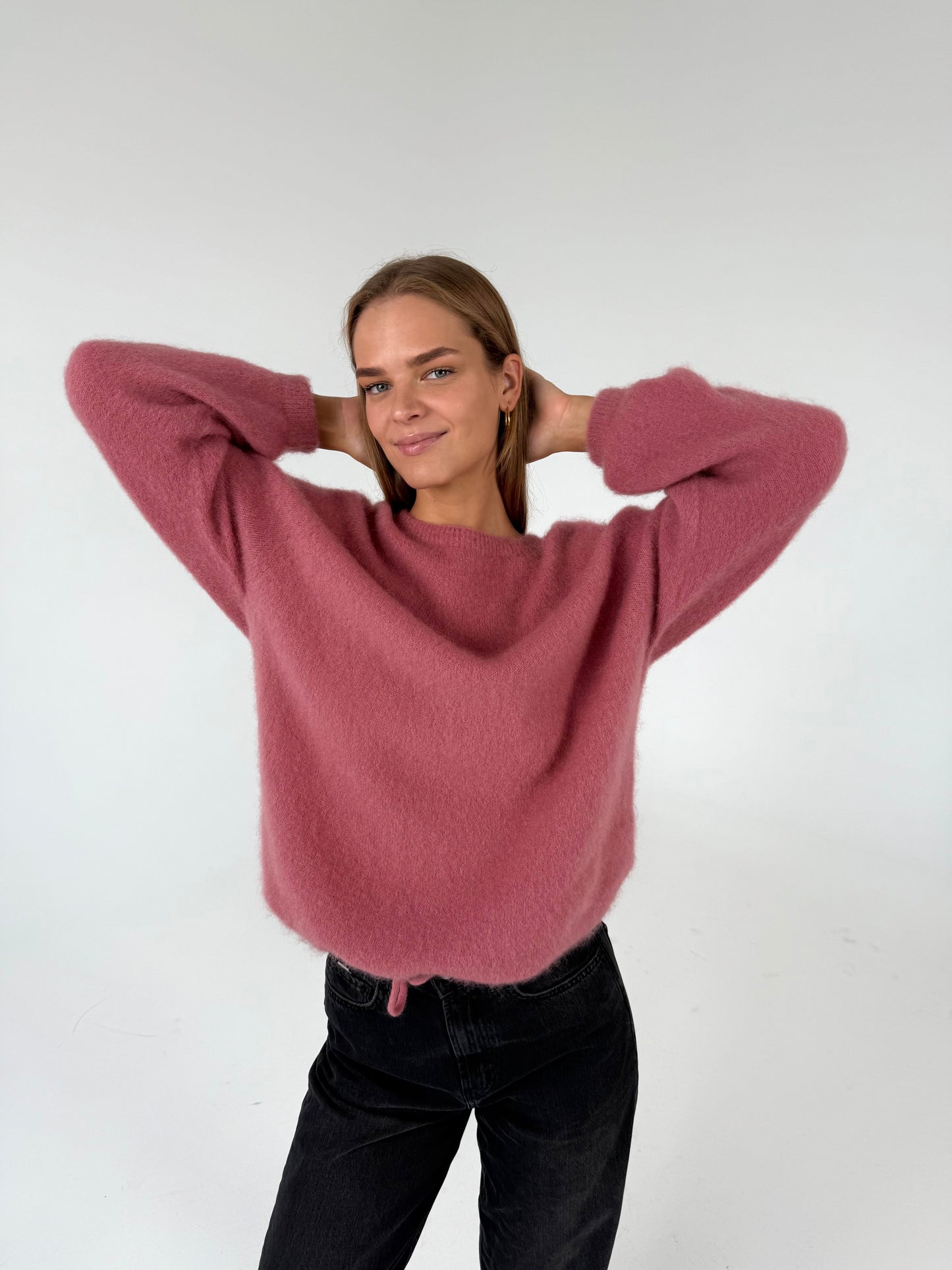 PLUS SIZE. Kid moheros megztukas. Rožinis