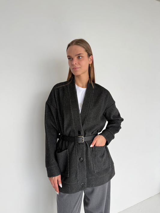 ŠVARKAS/KARDIGANAS JUODA EGLUTĖ