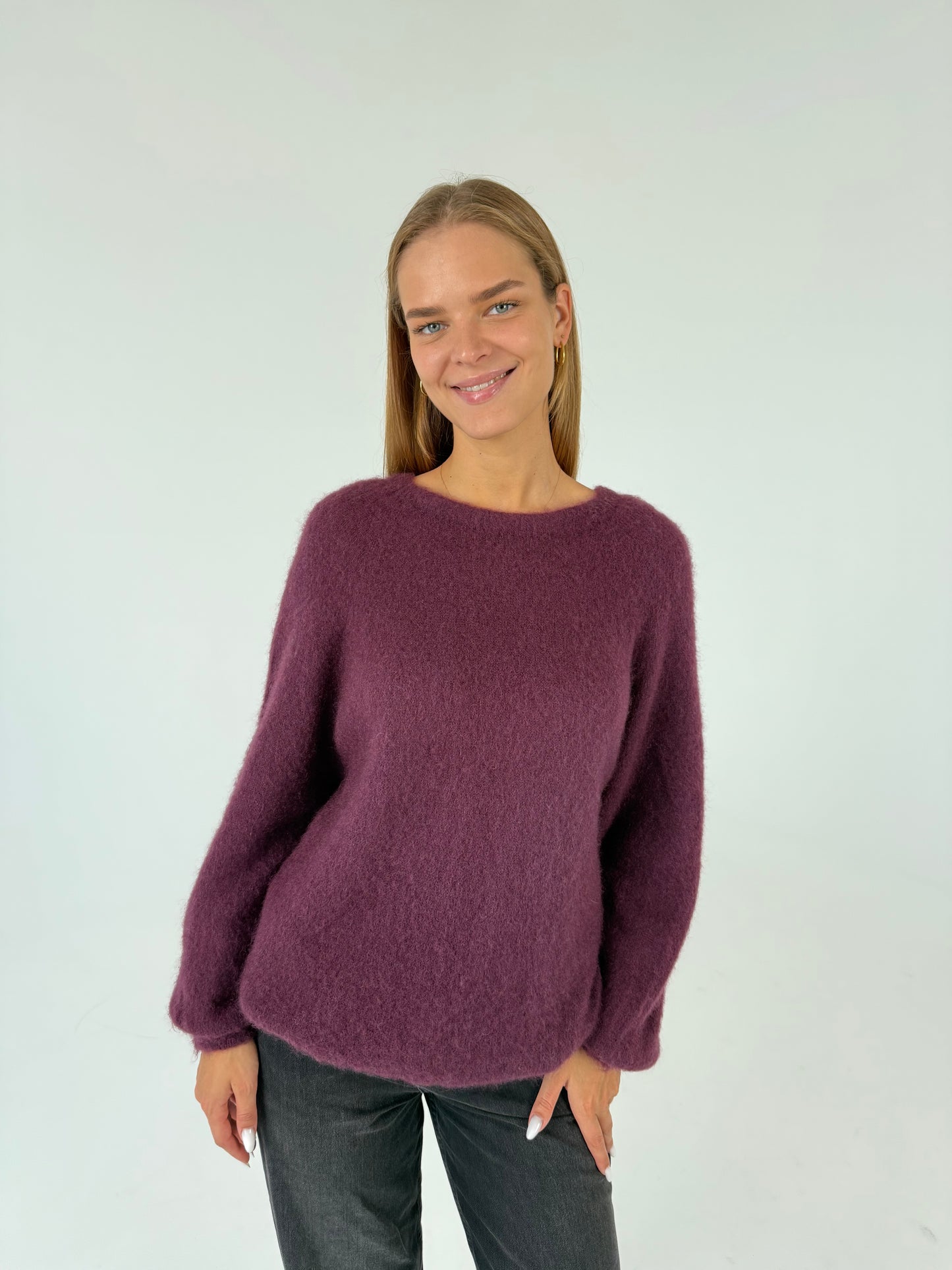 PLUS SIZE. Kid moheros megztukas. Violetinis